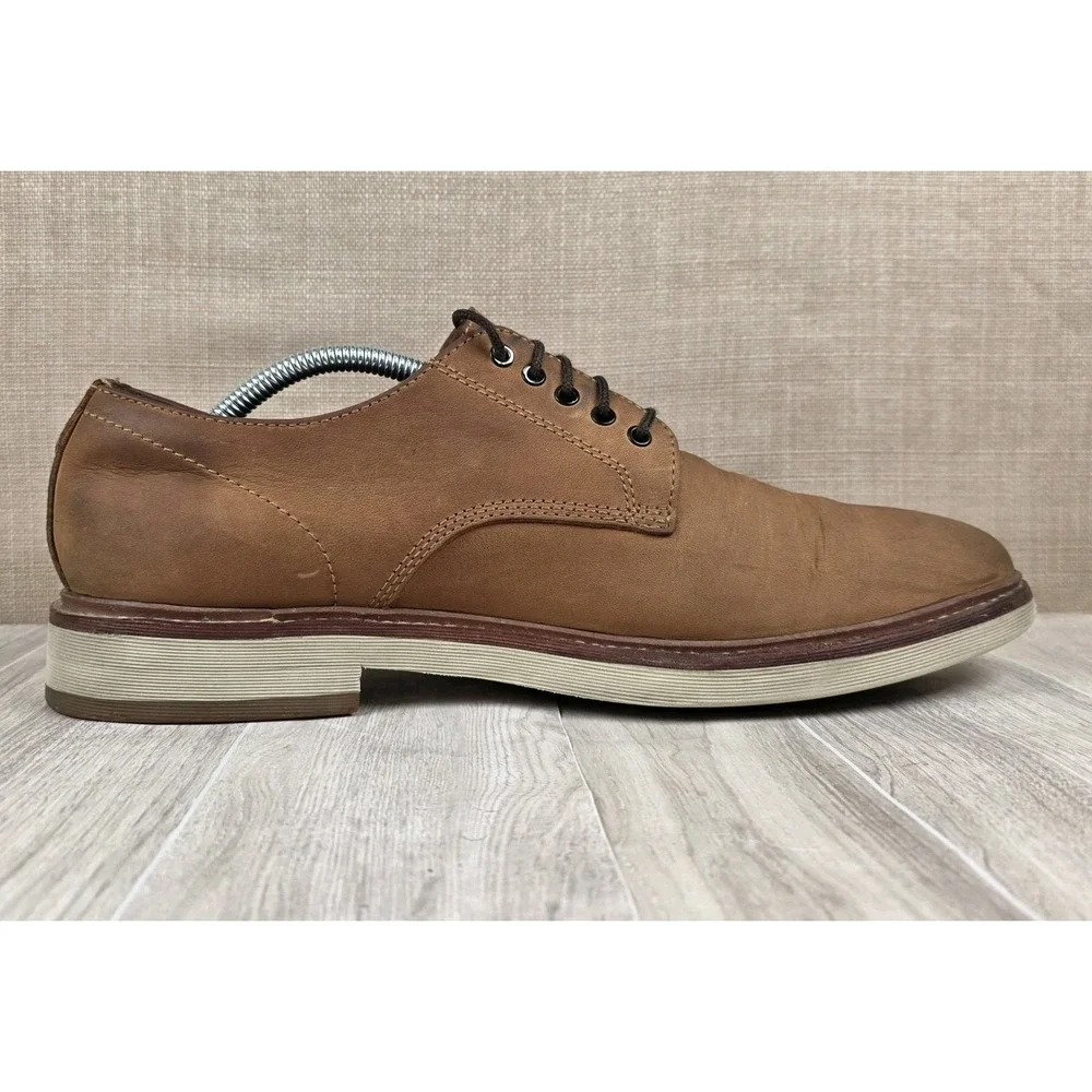 Frye Murray Tan Nubuck Leather Lace-Up Plain Toe Oxford Shoes Men's Size 10.5